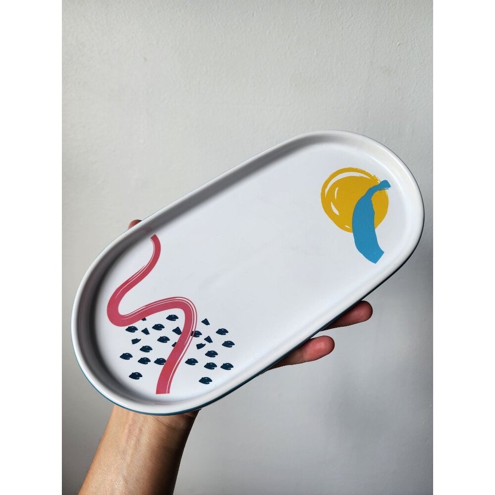 Grove Co. multicolor brushstroke ceramic trinket tray